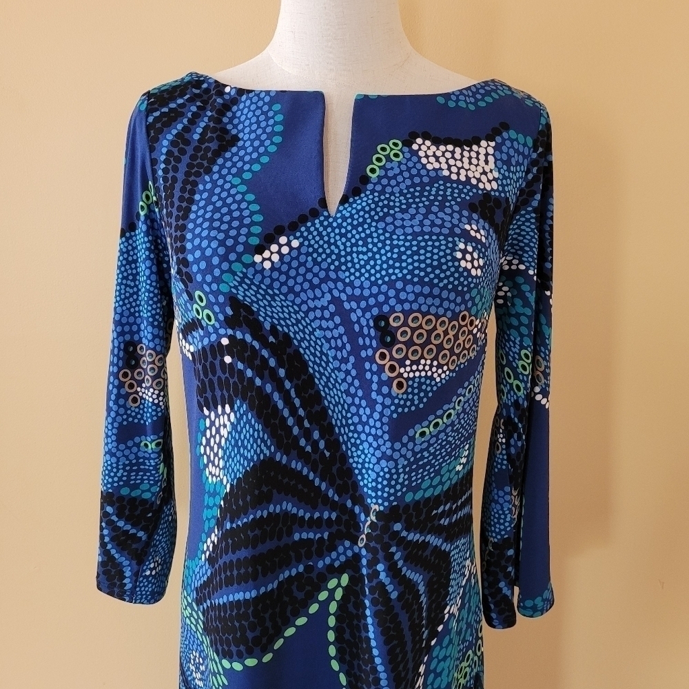 Laundry by Design Blue Sleeve Mini Dress Sz 4 - Picture 2 of 10